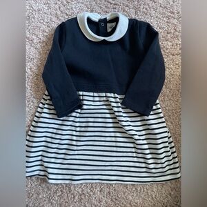 Petit Bateau Navy and White Striped Casual Dress